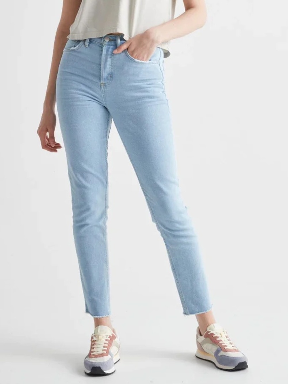 NWT DU/ER Midweight Performance High Rise Taper Denim